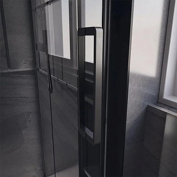 Душевой уголок Veconi Premium Trento PTC-SP-40B 120x80, профиль черный матовый, стекло прозрачное