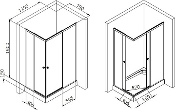 Душевой уголок AM.PM X-Joy W94G-403-120290-MТ1К 120х90 см