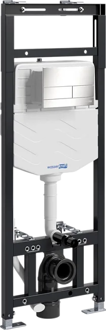 Система инсталляции для унитазов Wasserkraft Alme 15TLT.010.ME.BN04, с кнопкой смыва никель Sancos — Оригинал