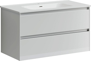 Тумба под раковину Sancos Cento 90 подвесная белый глянец, CN90W