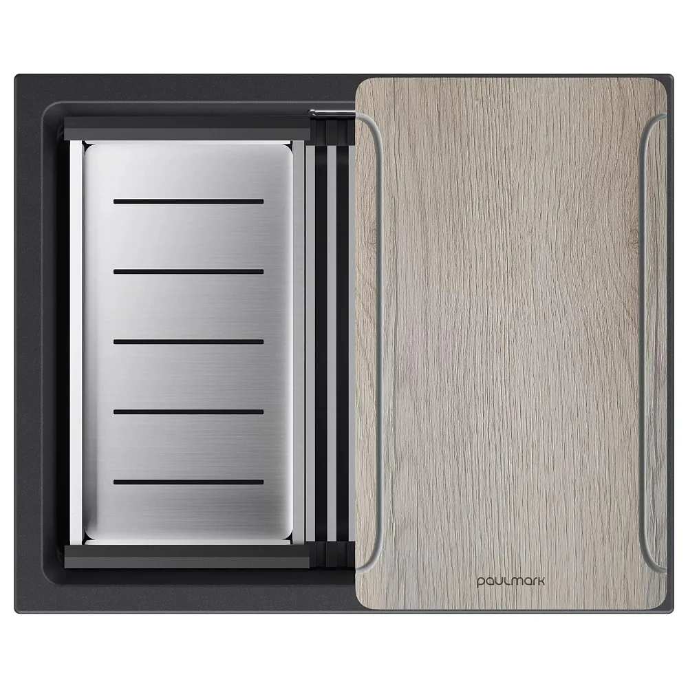 Мойка кухонная Paulmark Lumi-Multi Sink 55 Uni LU-MULTI 55-BLM черный Sancos — официальный сайт
