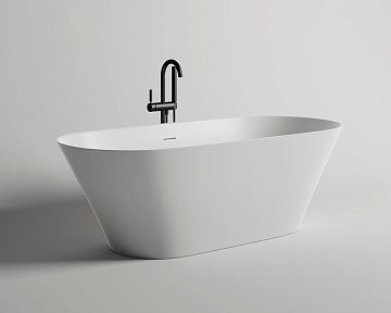 Ванна из искусственного камня Salini Mona S-Sense 180x80 см, отдельностоящая, белая, овальная, со сл