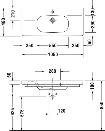 Мебельная раковина Duravit D-code 03421000002