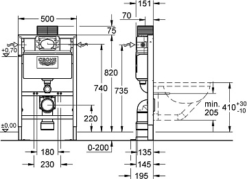 Система инсталляции для унитазов Grohe Rapid SL Rapid SL 38587000, усиленная
