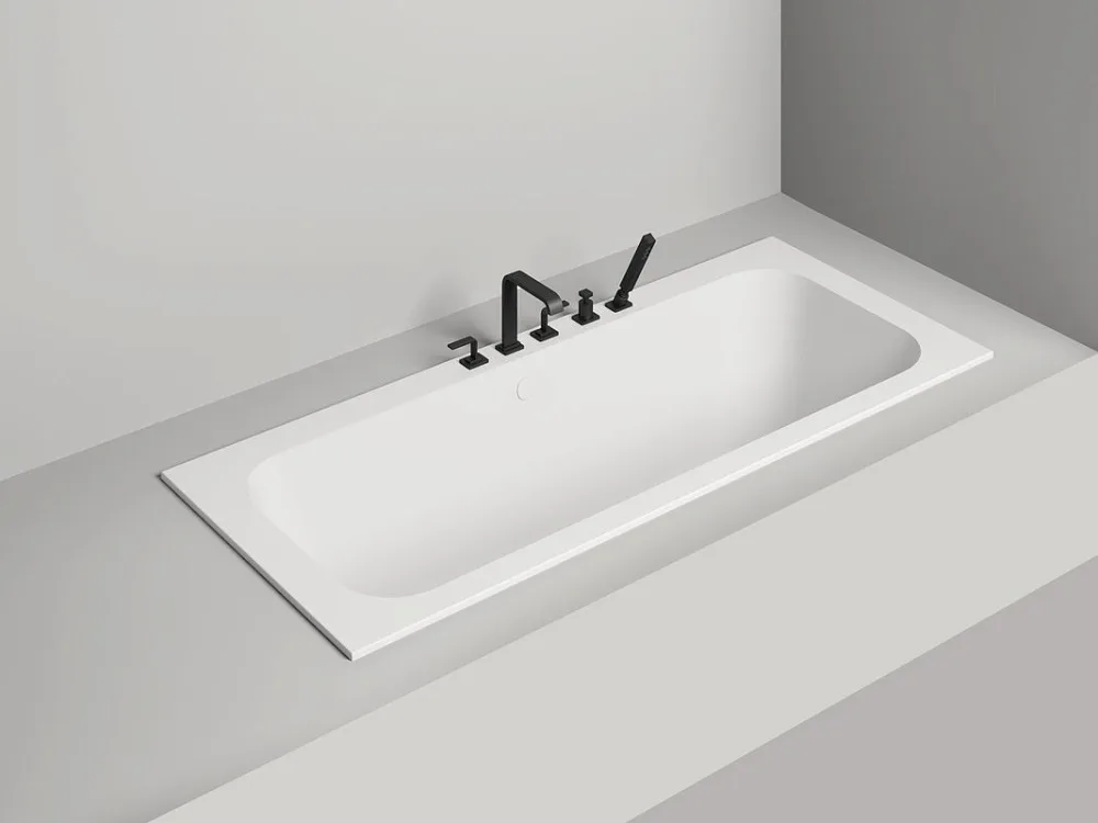 Ванна из искусственного камня Salini Orlanda Axis S-Stone 180x80 см, встраиваемая, матовая белая, на Sancos — официальный сайт