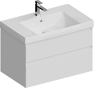 Тумба под раковину без столешницы KERAMA MARAZZI Cubo 80 подвесная, белая матовая