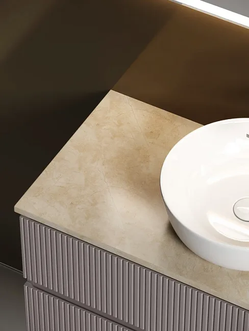 Тумба с раковиной Sancos Snob T 100 см, doha soft, столешница бежевая, раковина CN6013 Sancos — Оригинал