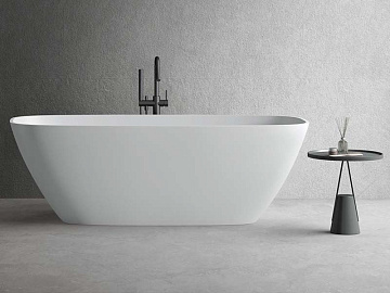 Ванна из искусственного камня Uni-Flo Cono 170x80 см, отдельностоящая белая глянцевая