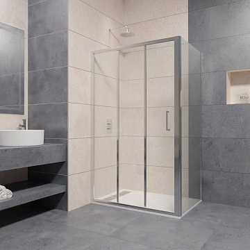 Душевой уголок RGW Passage PA-13+100 см (149-151)x100x195 профиль хром, стекло прозрачное