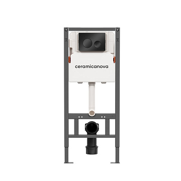 Система инсталляции для унитазов Ceramicanova Balance CN121001MB, кнопка Circle матовый черный
