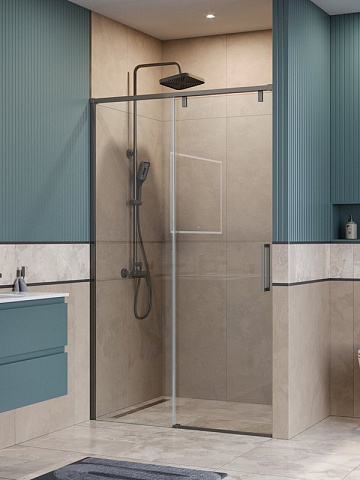 Душевая дверь в нишу BelBagno Soft Close-1 BF-1-110-C-GM профиль оружейная сталь