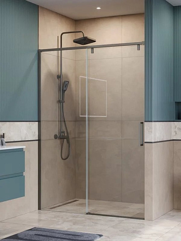 Душевая дверь в нишу BelBagno Soft Close-1 BF-1-140-C-GM профиль оружейная сталь