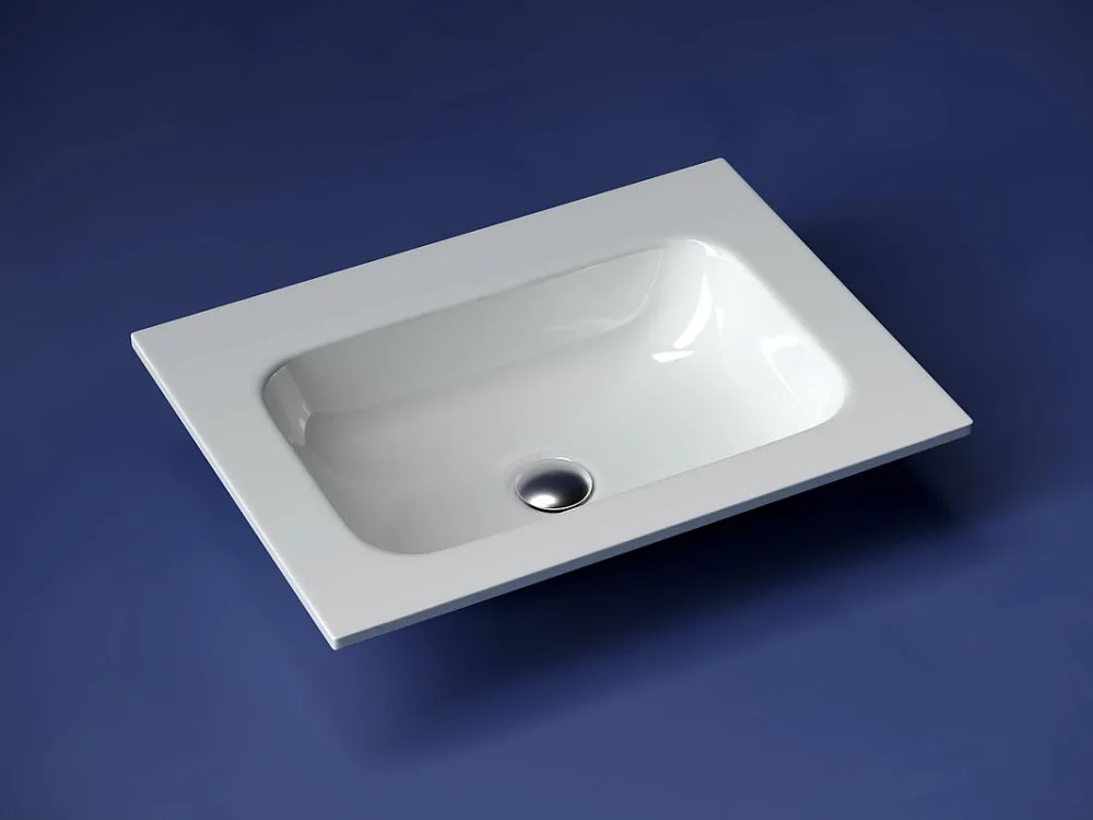 Мебельная раковина Ceramicanova Grace прямоугольная без отверстия под смеситель 61 см CN7011wx Sancos — официальный сайт