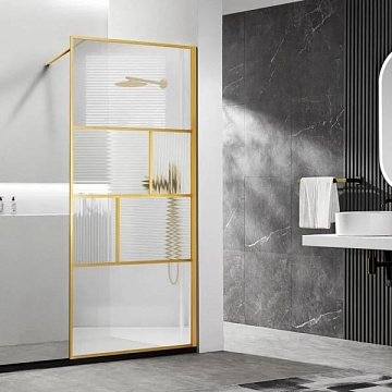Душевая перегородка Vincea Walk-in HP Art VSW-1HC900CFBG 90 см, профиль брашированное золото, стекло