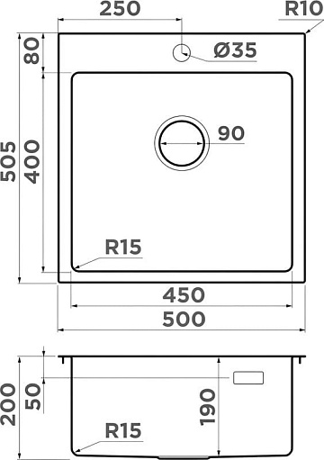 Мойка кухонная Omoikiri Amadare 50-IN