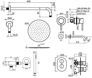 Комплект для ванной Plumberia Selection Ixo KITZXOT18CR210 С ВНУТРЕННЕЙ ЧАСТЬЮ, хром
