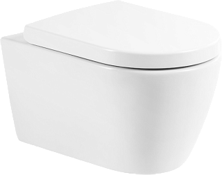 Унитаз подвесной BelBagno Marino BB105CHR BB865SC с микролифтом, безободковый, глянцевый белый