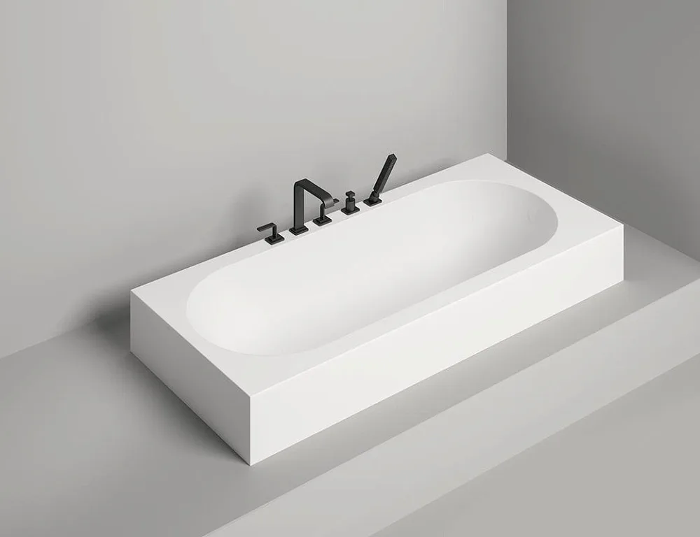 Ванна из искусственного камня Salini Ornella S-Sense 180x80 см, встраиваемая, матовая белая, на ножк Sancos — официальный сайт