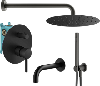 Душевой комплект Plumberia Selection Ixo KITXO19NO260, С ВНУТРЕННЕЙ ЧАСТЬЮ, черный матовый