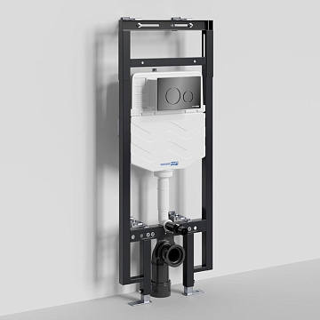 Система инсталляции для унитазов Wasserkraft Dinkel 58TLT.010.ME.PB02, с кнопкой смыва черной