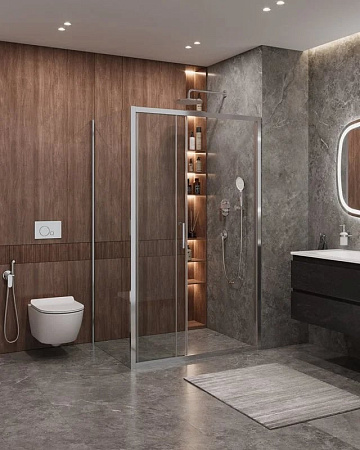 Душевой уголок Cezares Molveno AHF 31 120+90 C CR IV 120х90 см, профиль хром, стекло прозрачное