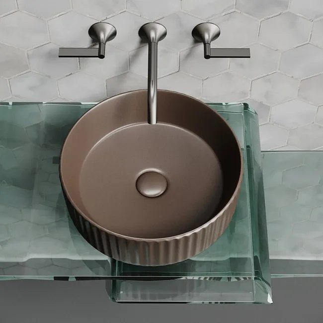 Накладная раковина Ceramicanova Element CN6057MDB темно-коричневый матовая Sancos — Оригинал