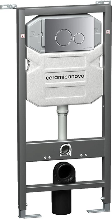 Система инсталляции для унитазов Ceramicanova Envision Round CN1001M, кнопка хром матовый