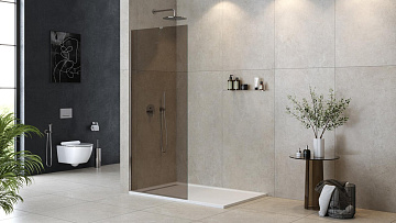 Душевая перегородка Cezares Liberta L-1-TB-100-BR-Cr профиль хром, стекло бронза