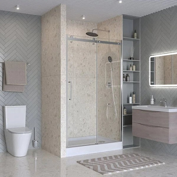 Душевая дверь в нишу BelBagno Marino 2 BF-1-130-C-CR профиль хром, стекло прозрачное