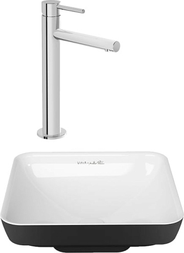 Комплект Раковина VitrA Water jewels 4441B097 квадратная + Смеситель VitrA Origin для раковины