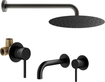 Комплект для ванной Plumberia Selection Ixo KITXO01NO210 С ВНУТРЕННЕЙ ЧАСТЬЮ, черный матовый