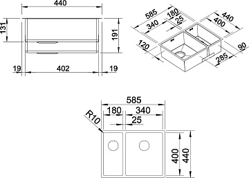 Мойка кухонная Blanco Claron 340/180-U L