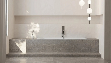 Ванна из искусственного камня Salini Cascata Kit S-Stone 170x75 см, встраиваемая, матовая белая, на 
