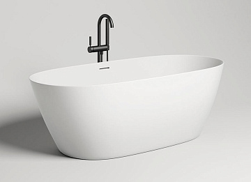 Ванна из искусственного камня Salini Alda S-Sense 180x90 см, отдельностоящая, белая, овальная, со сл