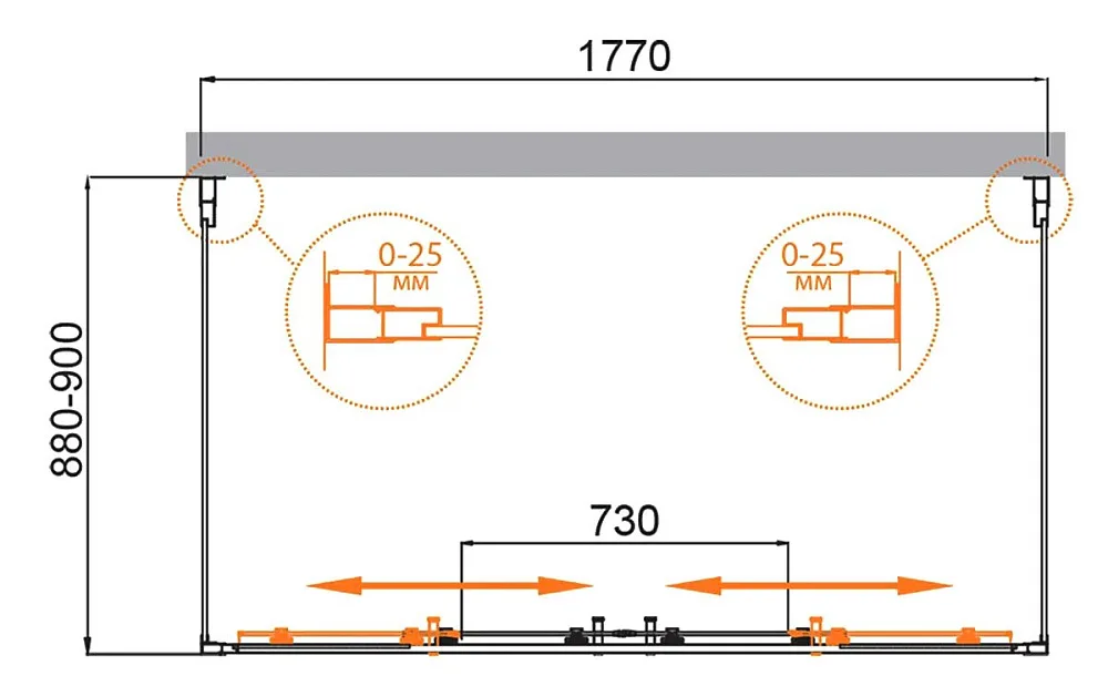 Душевой уголок Cezares Molveno AH 2+2 180+90 C Cr IV 180х90 см, профиль хром, стекло прозрачное Sancos — официальный сайт