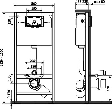 Система инсталляции для унитазов Veconi Frame VF500
