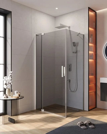 Душевой уголок Cezares Slider AH 1 80-100/110 Grigio Cr профиль хром, стекло серое