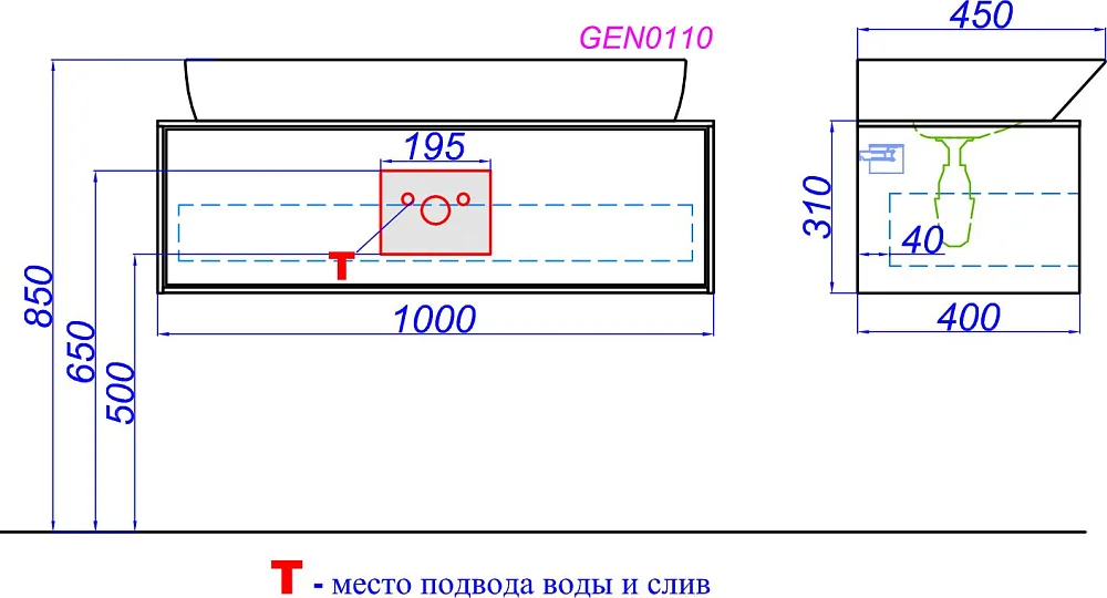 Тумба под раковину без столешницы Aqwella 5 stars Genesis 100 белая Sancos — официальный сайт