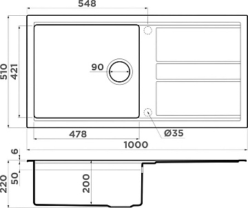 Мойка кухонная Omoikiri Kitagawa 100 leningrad grey
