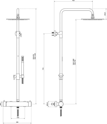 Душевая стойка IB Rubinetterie Milanotorino MT801CC, chrome