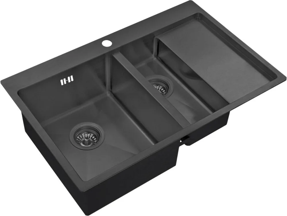 Мойка кухонная Zorg Inox PVD 5178-2-L grafit Sancos — официальный сайт