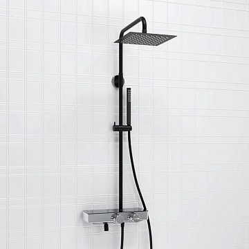 Душевая стойка Wasserkraft Abens 2000 A114.255.217.CB Thermo, с термостатом, черная