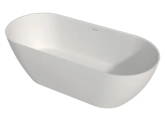 Ванна из искусственного камня WHITECROSS Tawna 180x80 см, отдельностоящая, матовая белая, овальная,  Sancos — Оригинал