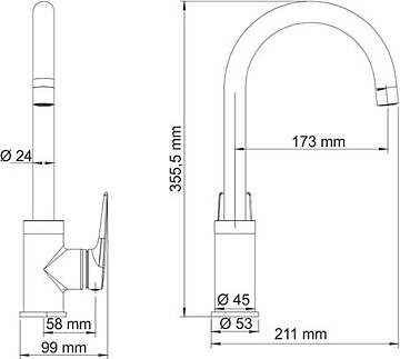 Смеситель для кухни Wasserkraft Lopau 3207