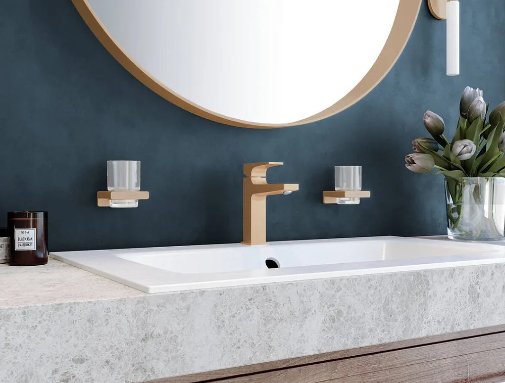 Стакан Hansgrohe AddStoris 41749140 шлифованная бронза Sancos — официальный сайт