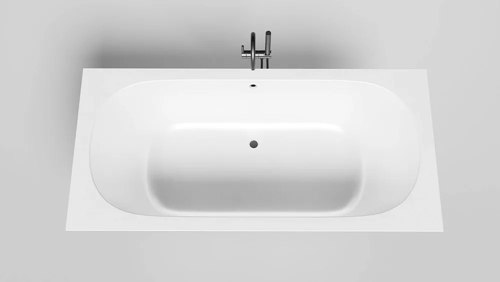 Ванна из искусственного камня Salini Ornella Axis S-Stone 190x90 см, встраиваемая, матовая белая, на Sancos — официальный сайт