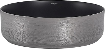 Накладная раковина Abber Bequem AC2109BS матовая черная с серебром