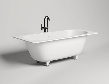 Ванна из искусственного камня Salini Ornella Axis S-Stone 180x80 см, встраиваемая, матовая белая, на