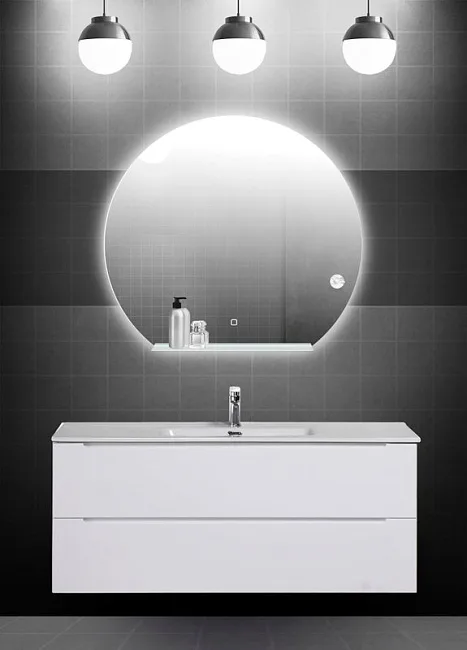 Зеркало круглое BelBagno SPC-RNG-900-LED-TCH-MENS с полкой Sancos — Оригинал