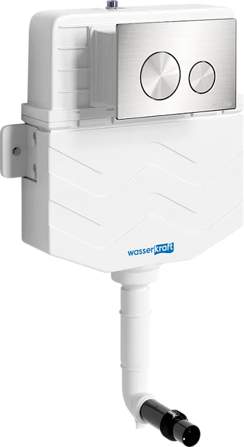 Смывной бачок скрытого монтажа Wasserkraft Aller 10TLT.031.ME.BN02, с кнопкой смыва никель Sancos — Оригинал
